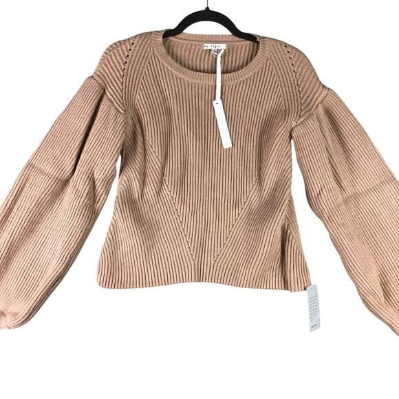Nordstrom Women’s Small Camel Tan Cropped Pullover Sweater Balloon Sleeves NWT - Picture 9 of 14